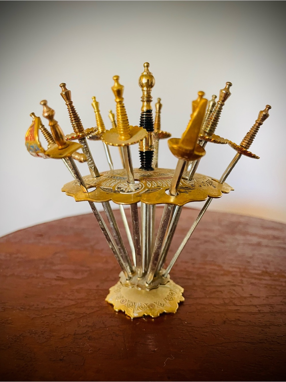 Vintage Toledo Mini Sword Cocktail/Appetizer Picks Full Set Of 12 Made in Spain